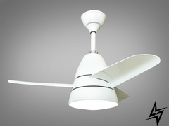 Люстра-вентилятор с пультом D23-33370 Белый 6380WH фото в живую, фото в дизайне интерьера