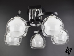 Потолочная люстра на 5 лампочек L23-37148 Черный 51098/5 фото в живую, фото в дизайне интерьера