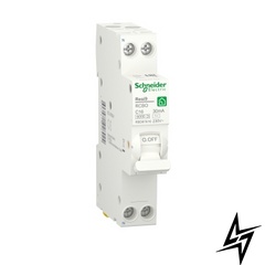 Компактний диференційний автоматичний вимикач Schneider Electric Resi9 16 А 30 мA 1P+N 6кA С тип АС R9D87616 фото
