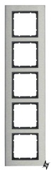 Пятиместная вертикальная рамка B.7 10153606 (нержавеющая сталь/антрацит) Berker фото