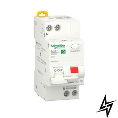 Диференційний автоматичний вимикач Schneider Electric Resi9 10 А 30 мA 1P+N 6кA С тип А R9D55610 фото