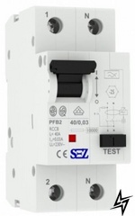 Пристрій захисного відключення (диференціальне реле) SEZ PFB2 40 / 0,03 2 P (PFB2_40 / 0.03) фото
