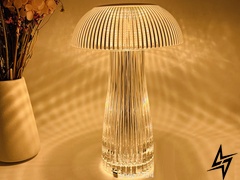Настільна лампа безпровідна Mushroom Lamp Clear LED  фото наживо, фото в дизайні інтер'єру
