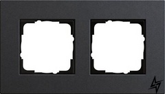 0212226 Рамка Esprit Linoleum-Multiplex Антрацит 2-постова Gira фото