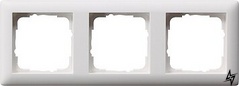 021304 Рамка Standard 55 Белый матовый 3-постовая Gira фото