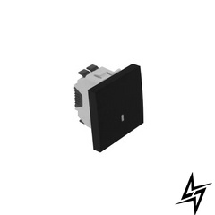 Выключатель Quadro45 1-кл проходной с подсветкою 2-мод Черный мат 45072 SPM Efapel фото