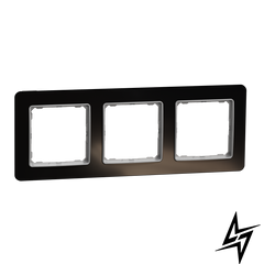 Рамка 3 поста Schneider Electric SDD361803 Sedna Elements чорне скло пластик фото