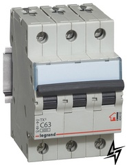 Автоматичний вимикач Legrand 404062 TX3 3P 63A C 6kA фото