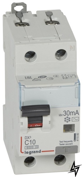 Дифференциальный автоматический выключатель 1P+N C 10A 30mA AC, 411000 Legrand фото