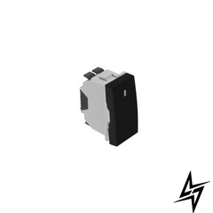 Выключатель Quadro45 1-кл проходной с подсветкою 1-мод Черный мат 45074 SPM Efapel фото