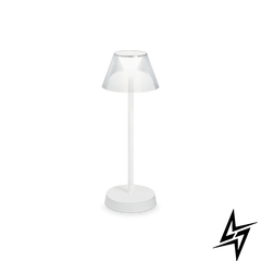 Настільна лампа акумуляторна 250281 Ideal Lux Lolita Tl Bianco LED  фото наживо, фото в дизайні інтер'єру