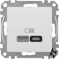 Розетка USB Schneider Electric SDD111404 Sedna Design белый IP20 пластик фото
