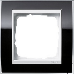 0211733 Рамка Event Clear Чорний / Білий 1-постова Gira фото