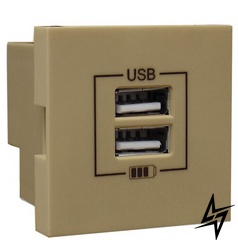 Механизм двойной USB розетки Logus 45439 SDU CHARGER TYPE A золотой Efapel фото