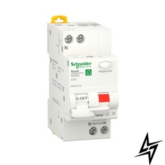 Диференційний автоматичний вимикач Schneider Electric Resi9 10 А 10 мA 1P+N 6кA С тип А R9D51610 фото