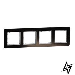 Рамка 4 поста Schneider Electric SDD361804 Sedna Elements чорне скло пластик фото