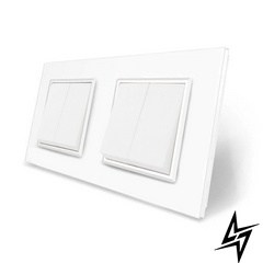 Комплект двухклавишных выключателей Livolo белый стекло (VL-C7K2K2-11) фото