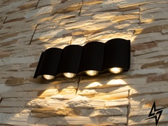 Многолучевая архитектурная LED подсветка D23-31061 Черный HS8164-8W-BK фото в живую, фото в дизайне экстерьера
