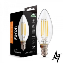 LED лампа Feron 25749 Filament E14 6W 4000K 3,5x9,8 см фото