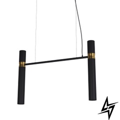 Люстра Tube chandelier PikArt 5299 Золотой/черный 100 см  фото в живую, фото в дизайне интерьера