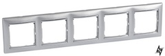 Рамка пятиместная Valena горизонтальна алюміній/срібло 770355 Legrand фото