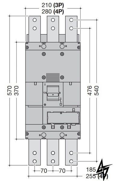 Корпусний автоматичний вимикач Hager HNF991H 4P, 1600 А, 50 кА HNF991H фото