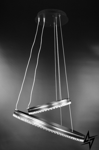 Люстра потолочная LED с пультом L23-36937 Черный A55060/2P(500+300)bk-ch фото в живую, фото в дизайне интерьера