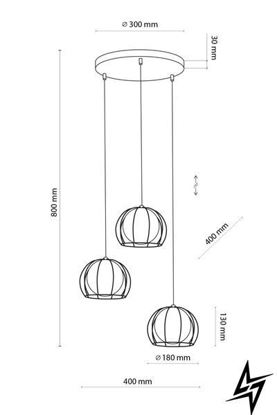 Люстра TK Lighting Beniamin 4812 чорна 3&times;G9 4812 фото