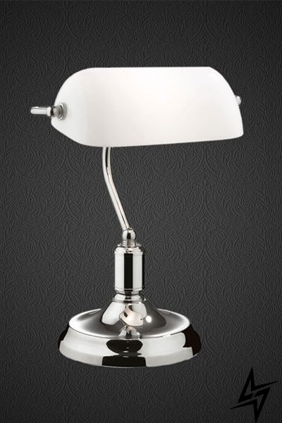 Офісна настільна лампа Ideal Lux Lawyer Tl1 Cromo 45047 41837 фото наживо, фото в дизайні інтер'єру