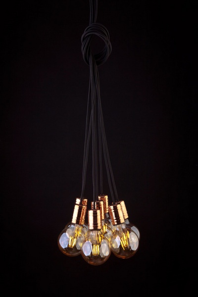 Люстра підвісна багатолампова Nowodvorski Cable Black Copper 9746 93075 фото наживо, фото в дизайні інтер'єру