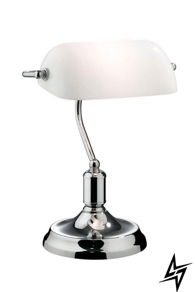 Офісна настільна лампа Ideal Lux Lawyer Tl1 Cromo 45047 41837 фото наживо, фото в дизайні інтер'єру
