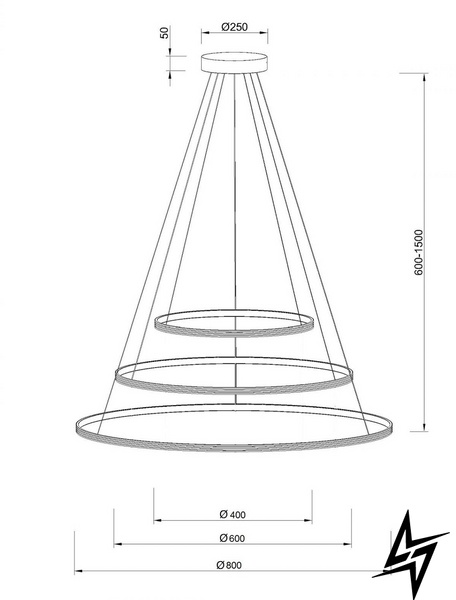 Светильник подвесной KLOODI KD-RG MULTI 400/600/800 108W 3К ALU ЛЕД  фото в живую, фото в дизайне интерьера