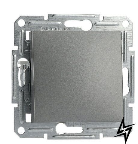 Выключатель 1-клавишный без рамки сталь Schneider Electric Asfora EPH0100162 фото