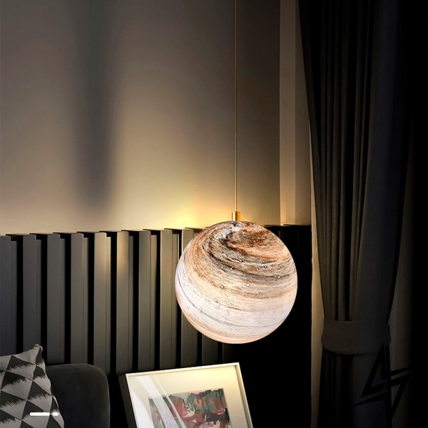 Подвесной светильник Planet pendant ensemble в стиле модерн d20см LE29865 1xE27 20см Латунь MJ 81-200 фото в живую, фото в дизайне интерьера