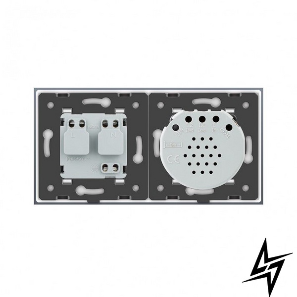 Сенсорний вимикач Розетка вологозахисна з кришкою Livolo білий скло (VL-C701/C7C1EUWF-11) фото