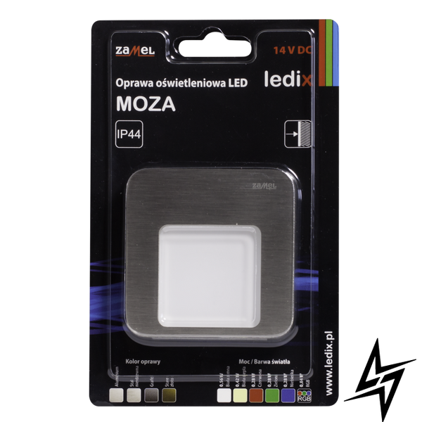 Настінний світильник Ledix Moza 01-211-22 врізний Сталь 3100K 14V LED LED10121122 фото наживо, фото в дизайні інтер'єру