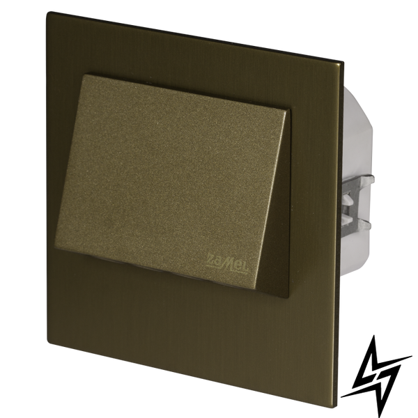 Настенный светильник Ledix Navi с рамкой 11-225-46 врезной Старое золото RGB с радиоконтроллером RGB ЛЕД LED11122546 фото в живую, фото в дизайне интерьера