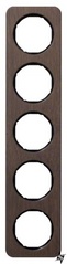 Пятиместная рамка R.1 10152354 (дуб/черная) Berker фото