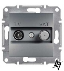 Розетка TV-SAT индивидуальная 1dB без рамки сталь Schneider Electric Asfora EPH3400462 фото
