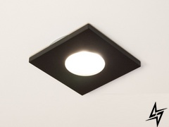 Вологозахищений точковий світильник Аlumo D23-31586 Чорний 160B-41-BK фото наживо, фото в дизайні інтер'єру