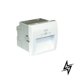 Подвійний зарядний пристрій USB типу A із розетками на 20 гр - 2мод Білий 45384 SBR Efapel Quadro 45 фото