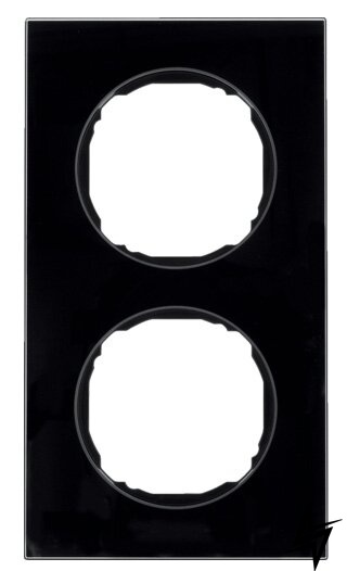 Двухместная рамка R.8 10122616 (стекло/черная) Berker фото
