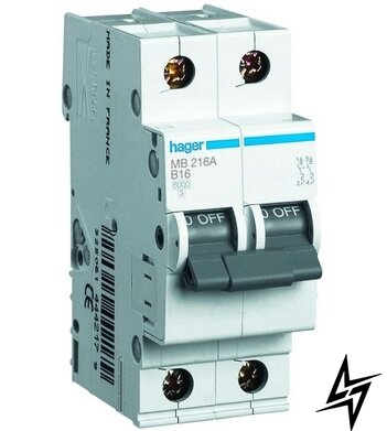 Автоматичний вимикач Hager MC210A 2P 10A C 6kA фото