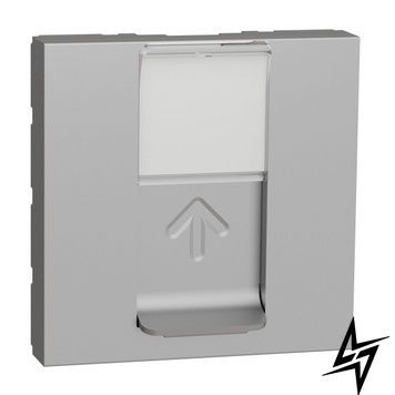 Накладка для роз'єму RJ45 2-мод. Unica New алюміній Schneider Electric NU941130 фото