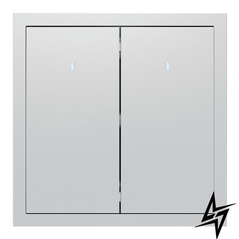 2-клавішний вимикач з підсвіткою Ardero Soft EV112L-S 10 А сріблястий 80793 80793 фото