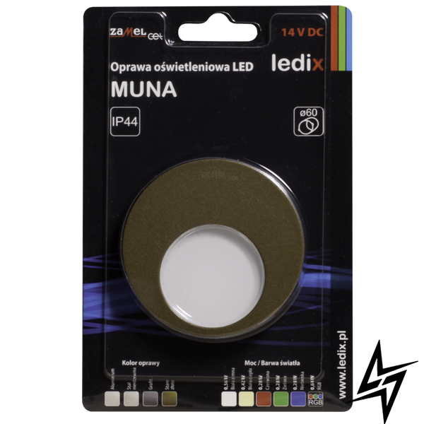 Настенный светильник Ledix Muna 02-211-41 врезной Старое золото 5900K 14V ЛЕД LED10221141 фото в живую, фото в дизайне интерьера