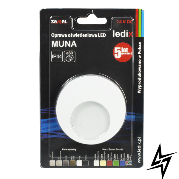 Настенный светильник Ledix Muna 02-211-52 врезной Белый 3100K 14V ЛЕД LED10221152 фото в живую, фото в дизайне интерьера