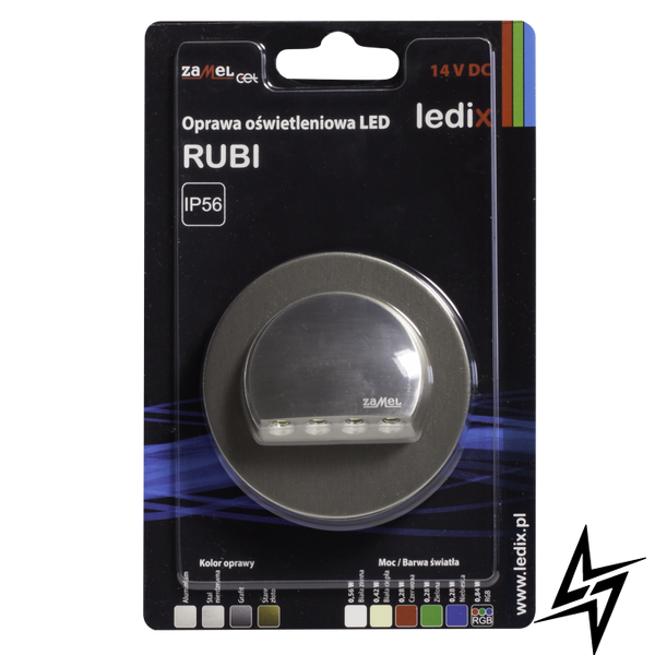 Настенный светильник Ledix Rubi с рамкой 09-211-22 врезной Сталь 3100K 14V ЛЕД LED10921122 фото в живую, фото в дизайне интерьера