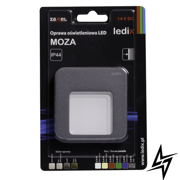 Настенный светильник Ledix Moza 01-111-32 накладной Графит 3100K 14V ЛЕД LED10111132 фото в живую, фото в дизайне интерьера