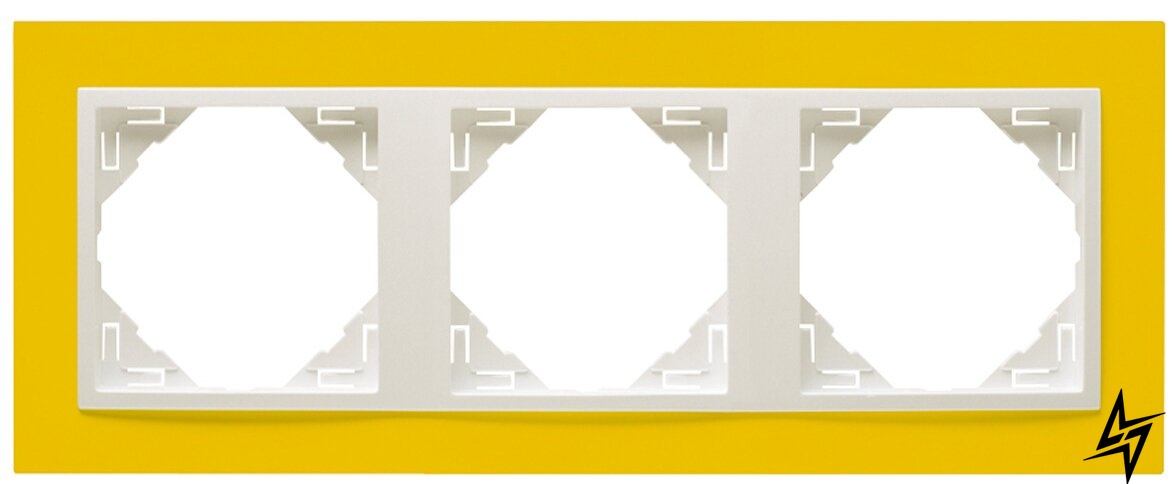 Рамка тройная, универсальная Logus 90. Animato желтый/лед Efapel фото